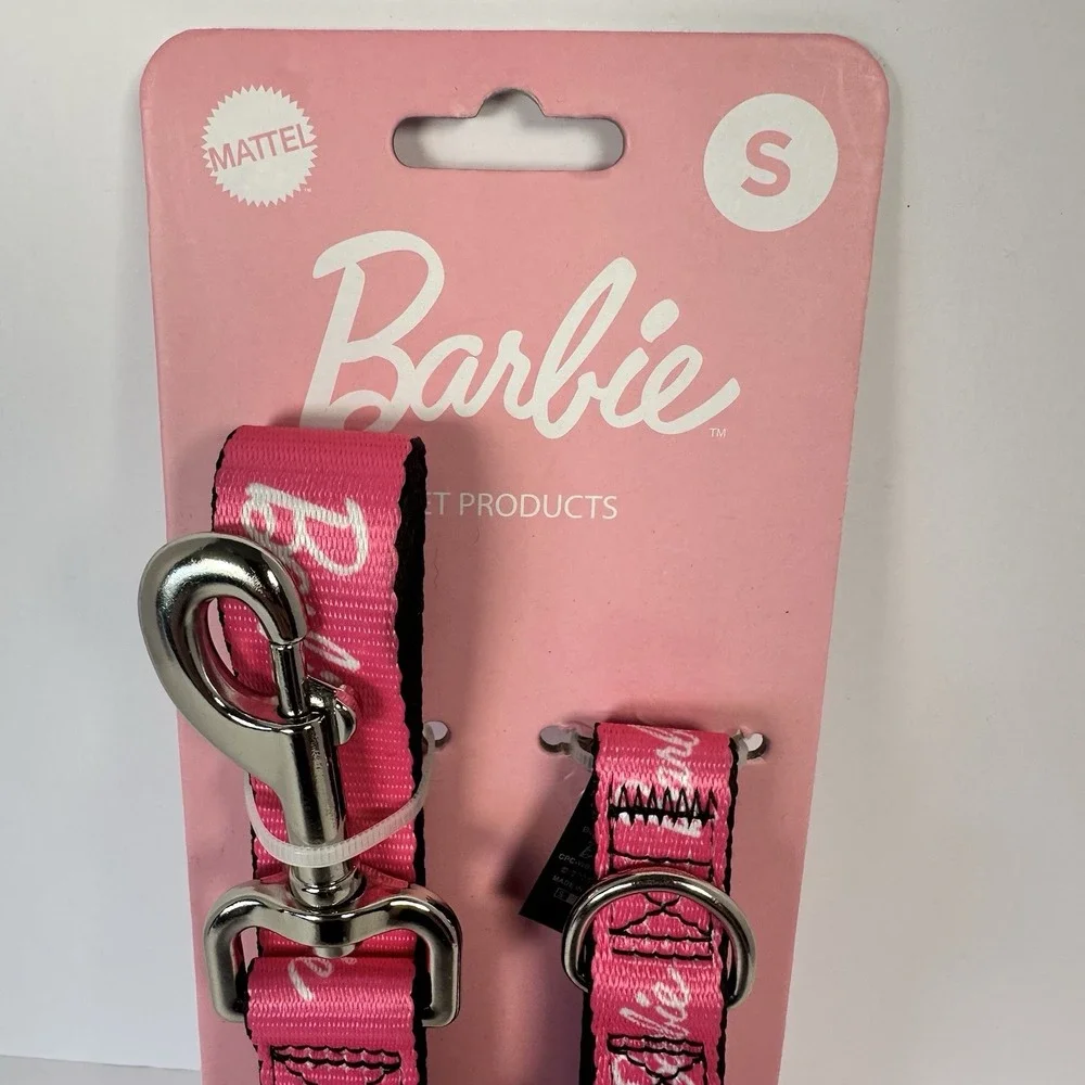 Barbie Pink Dog Collar Leash Set Small Adjustable Buckle Down Licensed Pet